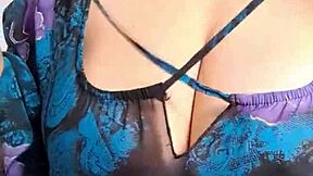 My big pussy lips and natural tits tease in tight shorts