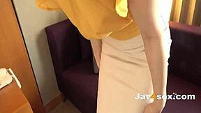 Harumi Kurokawa's hot blowjob ends in her deepest creampie craving