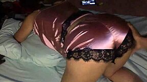 Blonde French Slut Pounds Doggystyle in Satin Thong Rimjob Blowjob POV!