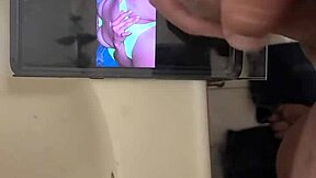 guy jerks off solo tributing hot babe before heading to work