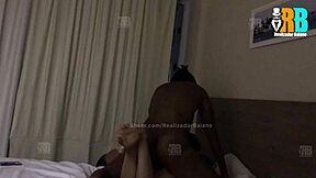 Hotwife makes tame cuck suck while taking huge black cock in amateur mmf menage!
