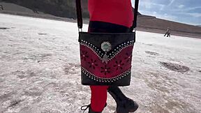 imagine blonde babe's shaved pussy taking monster cock after downhill thrill