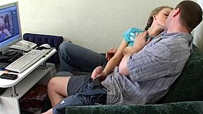 Think this young babe can handle that old man's creamy facial blast?