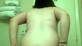 Seductive transsexual shemale teases in panties crossdressing striptease rips clothes off