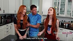 Freeuse milf preps teen's pussy outdoors for pageant but mommy joins the public fun