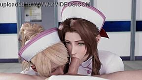 Blonde and brunette final fantasy teens slurp cocks in epic blowjob cumshot compilation.