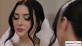 Busty babe grinds her wet pussy on milf girlfriend's clit tribbing hard to orgasm