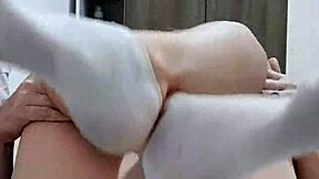 My big pussy lips and natural tits tease in tight shorts