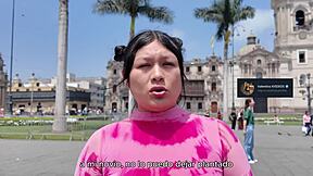 She waited for her boyfriend so i dared her into leggings strip and fat ass workout fun