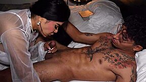 lonely stepmother seduces muscular stepson while husband stays away often