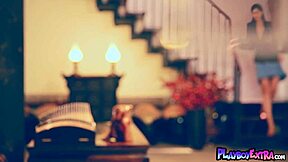 Petite Chinese teen Wu Muxi teases with her hairy pussy and natural big tits reveal