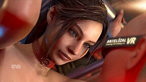 slipping into resident evil frenzy rips clothes in emotional striptease dance