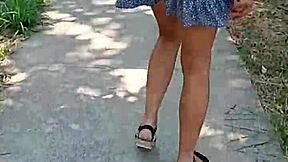 Look at this milf flashing her ass publicly on the street naked.