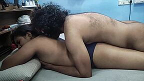 Desi cutie slurps boyfriend's monster cock sloppy then he tongues her ass deep