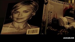 flora montgomery bares big tits in sexy basic instinct handjob