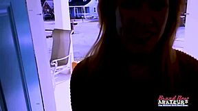 Hey, ginger Keaton toys her pussy then gets banged deep