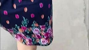 street chase curvy mature maid skirt up ass out