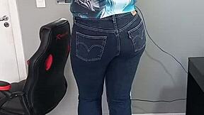 Beautiful tanned girl wearing sexy bikini showing off tan lines