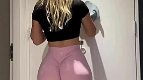 check out this hot blonde's big ass shaking in every clip