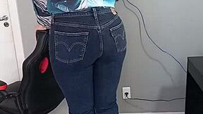 Beautiful tanned girl wearing sexy bikini showing off tan lines