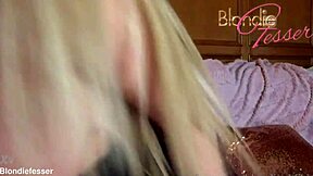 Blondie fesser screams for your cum during her huge oiled titjob countdown