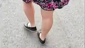 street chase curvy mature maid skirt up ass out