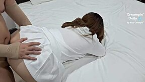 plump thai wife rides cock creampie in homemade romp