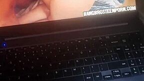 Jerking my big black cock to hot big tits compilation until i cum hard