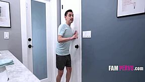 Step Bro Calms Down with Sis Shower Cowgirl Ride