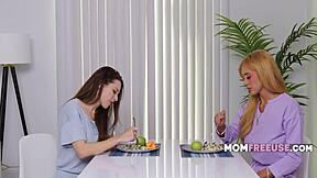 thunderstorm hits during taboo stepfamily threesome with freeuse mom