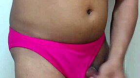 Transsexual Crossdresses In Erotic Panties Masturbates Solo Fetish