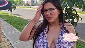 pregnant savannah bends over stairs for neighbor's hard pounding