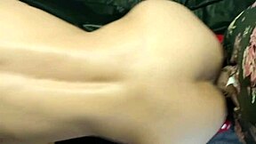 man in drag spills cum on latina milf's saggy tits and boobs