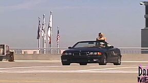 mindy flashes enormous tanned juggs risky public outdoors