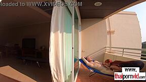 Petite thai teen nympho cherry rides big white cock outdoors bareback