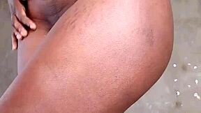 african teen's small tits bounce as she licks monster black cock into her wet creamed pussy