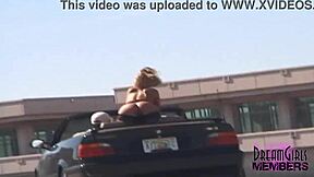 mindy flashes enormous tanned juggs risky public outdoors