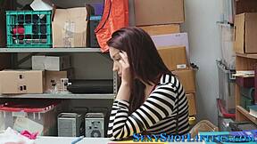 Inked teen shoplifter caught bent over hardcore doggystyle piercing exposed