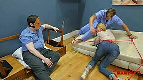 blonde big ass slut gets rough anal domination, face fucked, pissed on for humiliation