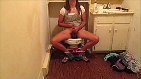 i shot my hot load while sneaking a cum in my friend's bathroom