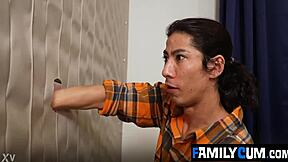 i was fingering my pussy when stepdad walked in with stepbrother watching taboo