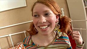 wanna watch me pound this big tit redhead teen mommy's shaved pussy doggystyle then gaping anal creampie?