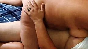 wife mounts cock for wild cowgirl orgasm creampie