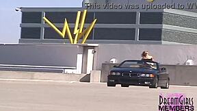 mindy flashes enormous tanned juggs risky public outdoors