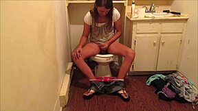 i shot my hot load while sneaking a cum in my friend's bathroom