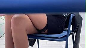 pretty 18yo model flashes tall body outdoors then bends for risky pov creampie doggystyle