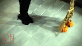 Halloween Regina Noir Strips Black Playboy Bunny Witch Backstage Lingerie