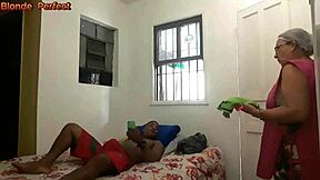 son's friend, fuck this milf after shower peek?