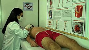 nurse gets horny over patient's huge erection deepthroats and fucks bareback