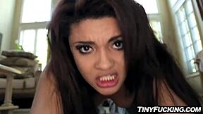 Suggestive Sofa Ride from Exotic Babysitter's Petite Body